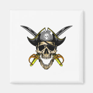 Pirate Skull and Cross Swords Magnet