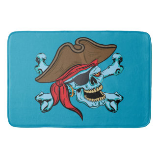 Pirate Skull and Crossbones Bathroom Mat