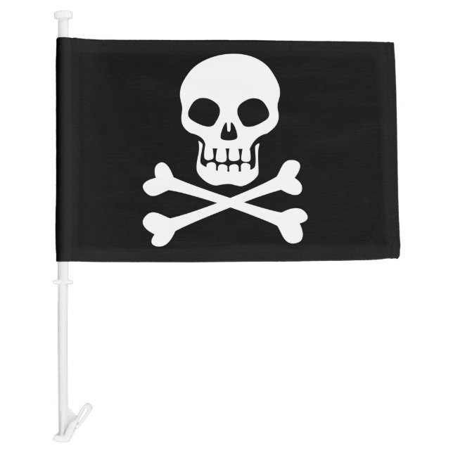 Pirate Skull and Crossbones Car Flag (Front)