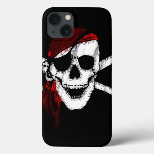 Pirate Skull and Crossbones iPhone 13 Case
