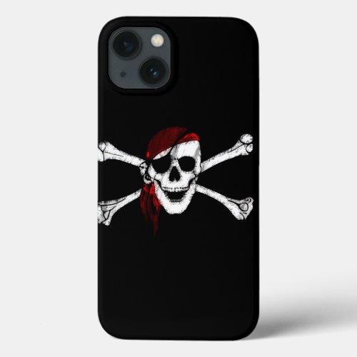 Pirate Skull and Crossbones iPhone 13 Case