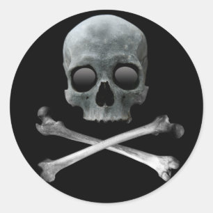 Pirate Skull and Crossbones Classic Round Sticker