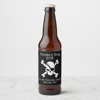 Pirate Skull and Crossbones Custom Beer Label