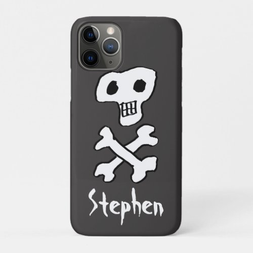 Pirate Skull and Crossbones Design iPhone 11 Pro Case