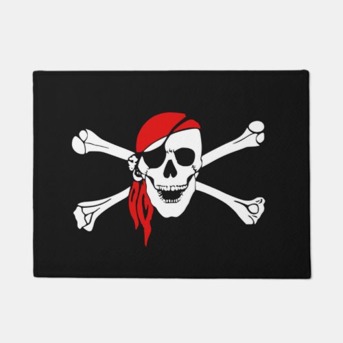 Pirate skull and crossbones doormat