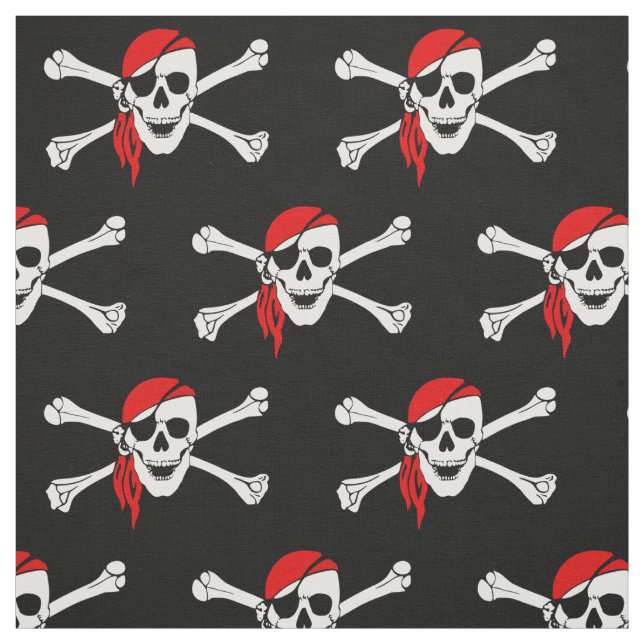 Pirate skull and crossbones fabric (Swatch)