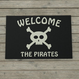 Pirate Skull and Crossbones Family Welcome Doormat