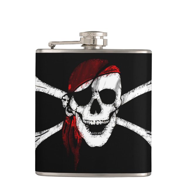Pirate Skull and Crossbones Flask (Front)