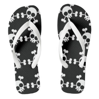 Pirate Skull and Crossbones Flip Flops