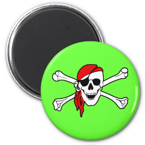 Pirate Skull and Crossbones Fridge Magnet