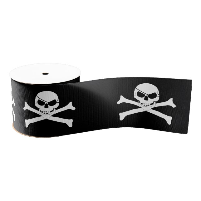 Pirate Skull and Crossbones  Grosgrain Ribbon (Spool)