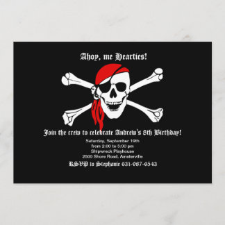Pirate Skull and Crossbones Invitation