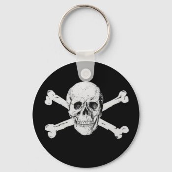 Pirate Skull And Crossbones Keychain by robby1982 at Zazzle
