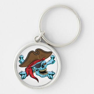 Pirate Skull and Crossbones Keychain