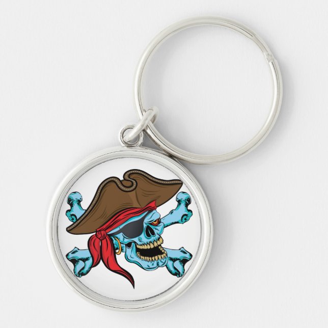 Pirate Skull and Crossbones Keychain (Front)