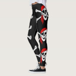Pirate Skull and Crossbones Leggings<br><div class="desc">With an eye patch and a head covering, this pirate skull will make pirate fans smile.</div>