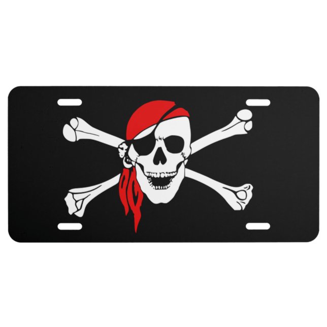 Pirate skull and crossbones license plate (Front)