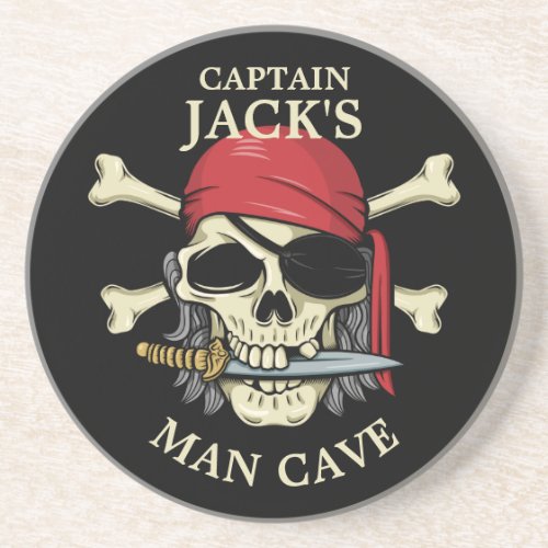 Pirate Skull and Crossbones Man Cave Coaster