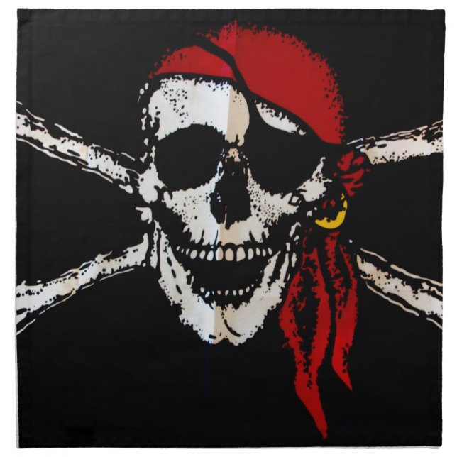 Pirate Skull And Crossbones Napkin (Front)