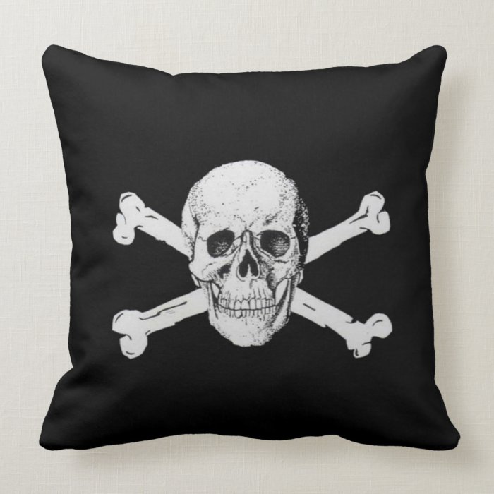 Pirate Skull and Crossbones Pillow