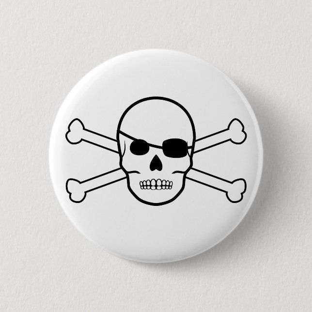 pirate skull and crossbones pinback button (Front)