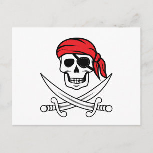 Pirate Skull and Crossbones Postcard