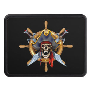 Pirate Skull And Crossbones Ships Helm Hitch Cover