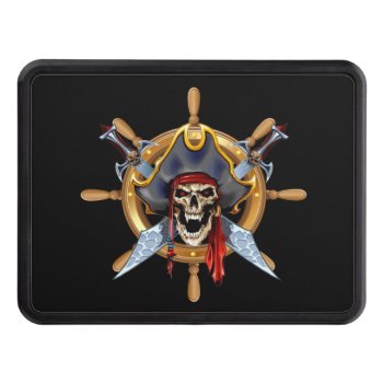 Pirate Skull And Crossbones Ships Helm Hitch Cover by atteestude at Zazzle