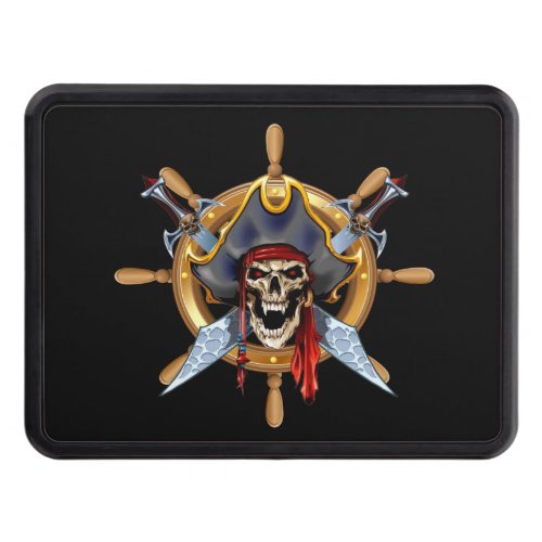 Pirate Skull And Crossbones Ships Helm Hitch Cover