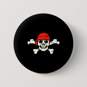 Pirate Skull And Crossbones Skeleton Halloween For Button