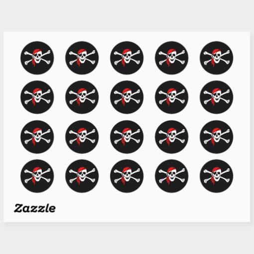 Pirate Skull and Crossbones Sticker | Zazzle