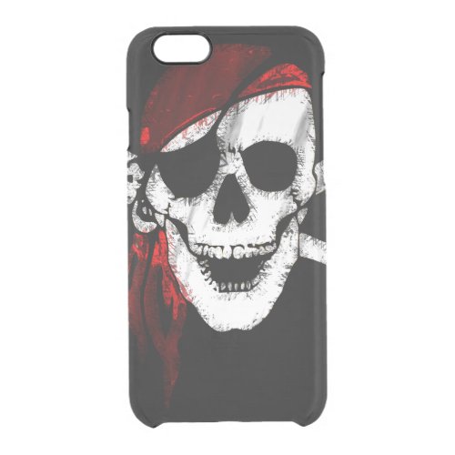 Pirate Skull and Crossbones Clear iPhone 66S Case