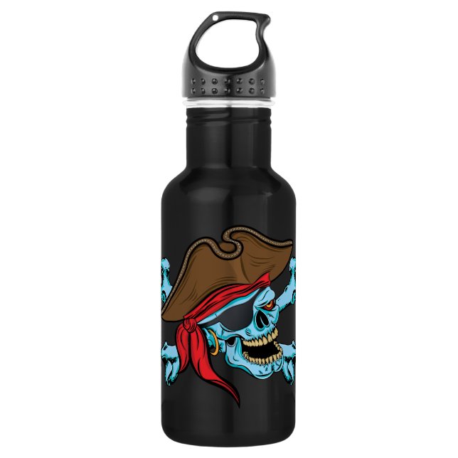 Pirate Skull and Crossbones Water Bottle (Front)