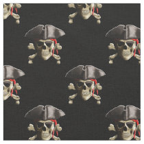 Pirate Skull And Hat Fabric