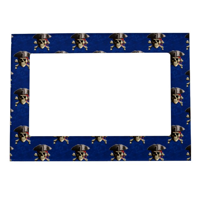 Pirate Skull And Hat Magnetic Picture Frame (Front)