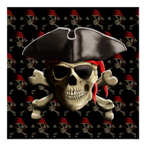 Pirate Skull And Hat Poster