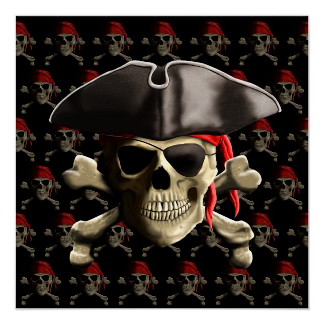 Pirate Skull And Hat Poster (Front)