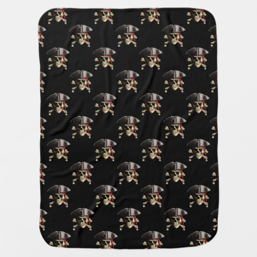 Pirate Skull And Hat Swaddle Blanket