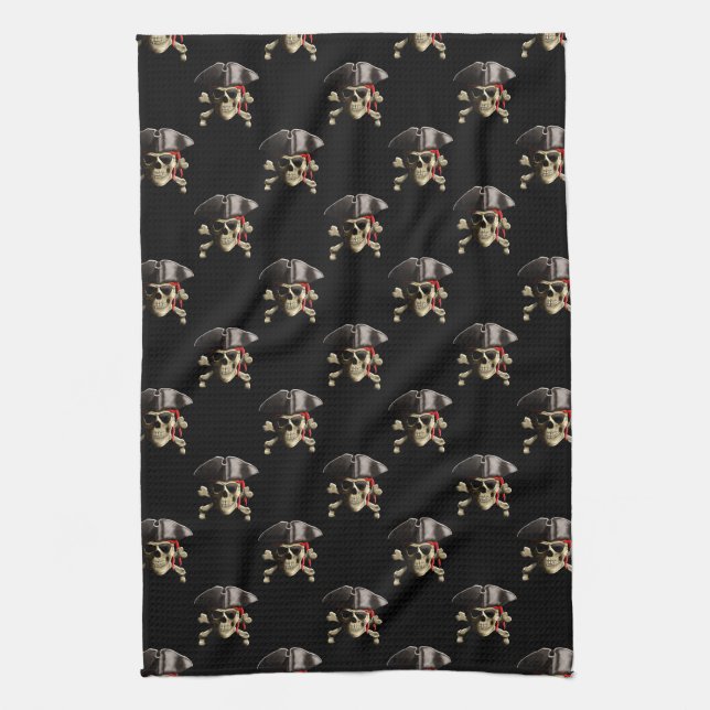 Pirate Skull And Hat Towel (Vertical)