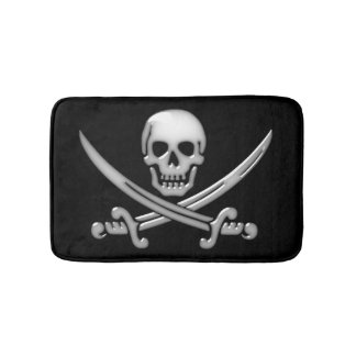 Pirate Skull and Sword Crossbones   Bath Mat