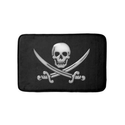Pirate Skull and Sword Crossbones Bathroom Mat