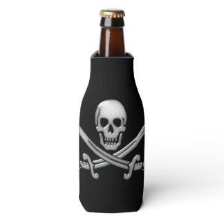 Pirate Skull and Sword Crossbones  Bottle Cooler