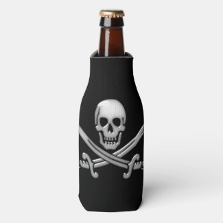 Pirate Skull and Sword Crossbones (TLAPD) Bottle Cooler