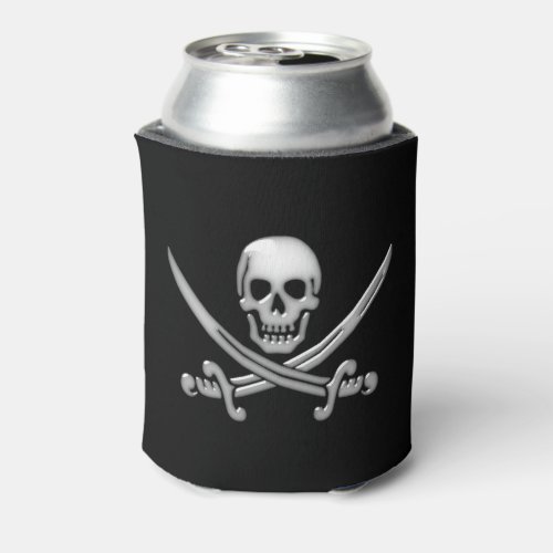 Pirate Skull and Sword Crossbones TLAPD Can Cooler