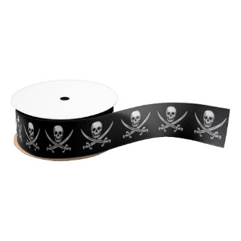 Pirate Skull And Sword Crossbones (tlapd) Grosgrain Ribbon by gravityx9 at Zazzle