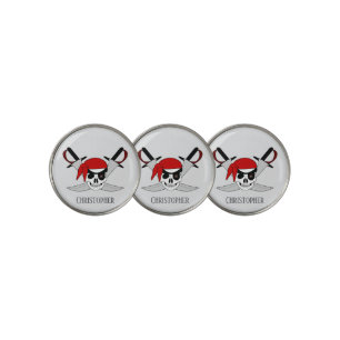 Pirate Skull And Swords Any Colour Background Golf Ball Marker