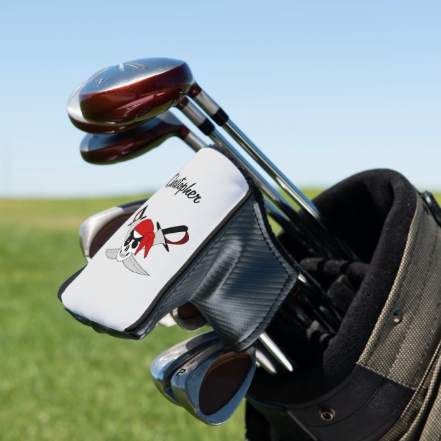Pirate Skull And Swords Design Golf Head Cover (In Situ)