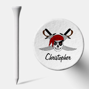 Pirate Skull And Swords Design Golf Tees