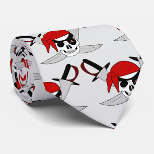 Pirate Skull And Swords Design Neck Tie