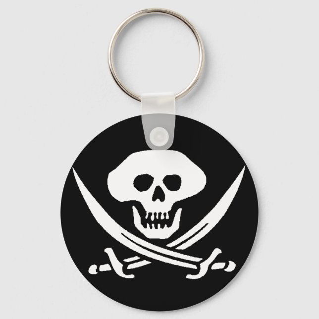 Pirate Skull and Swords Keychain (Front)